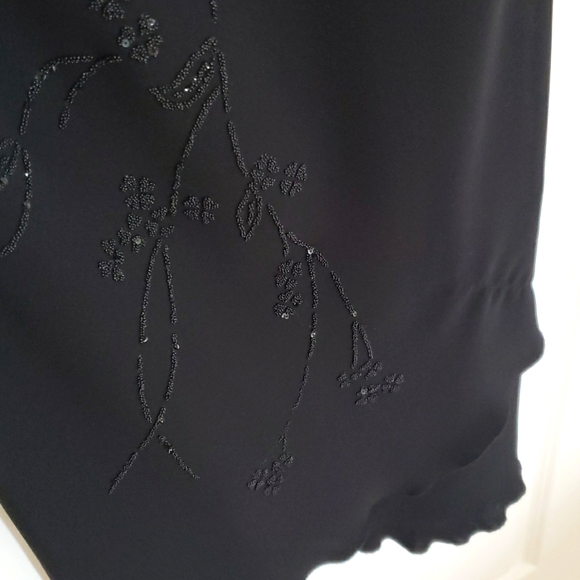 S. L. Fashions • Black Beaded Formal Knee Length Dress • Size 10 - Picture 6 of 6